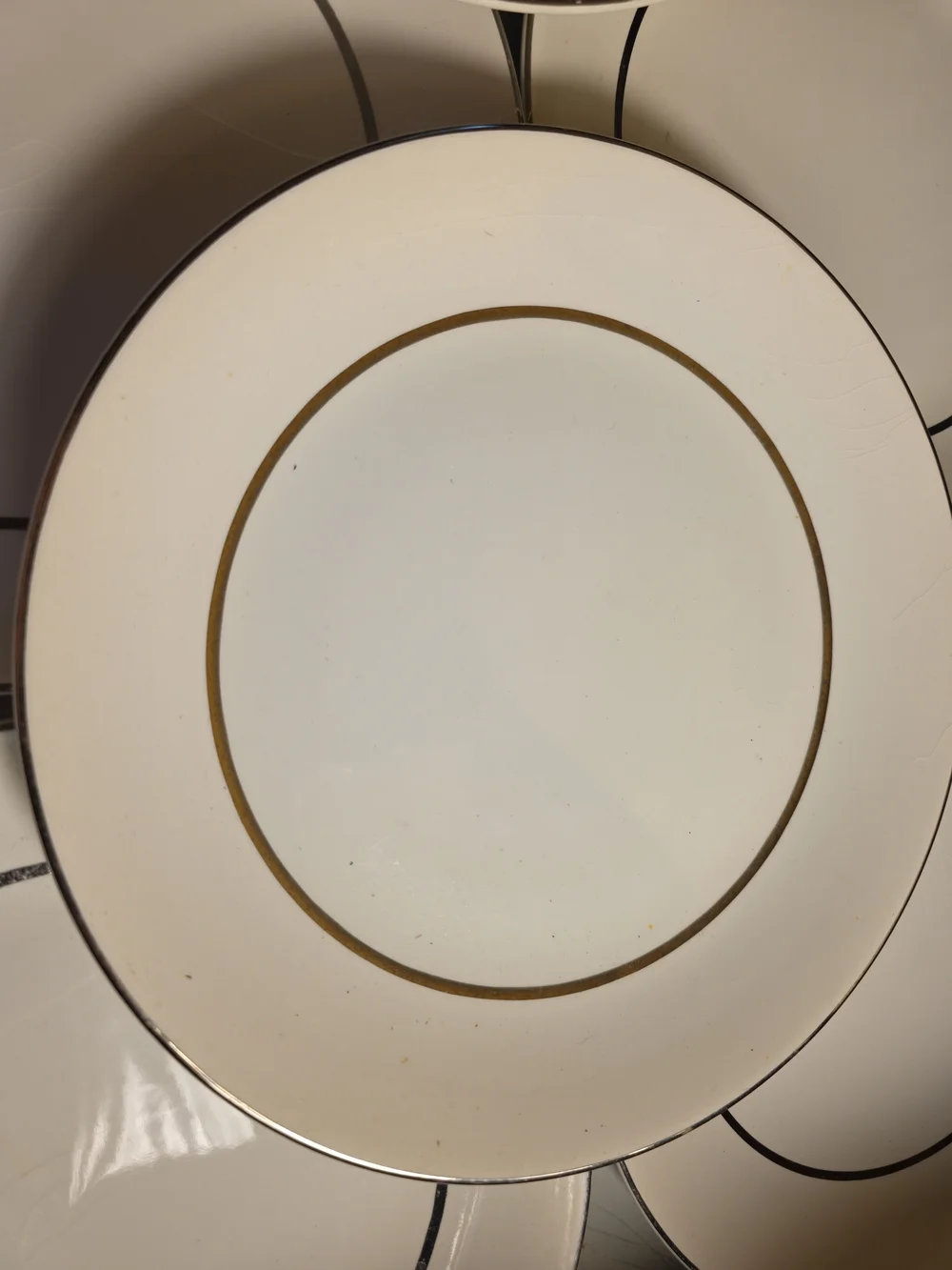 White Dinner Plates with Gold Rim - Elegant Dining Set